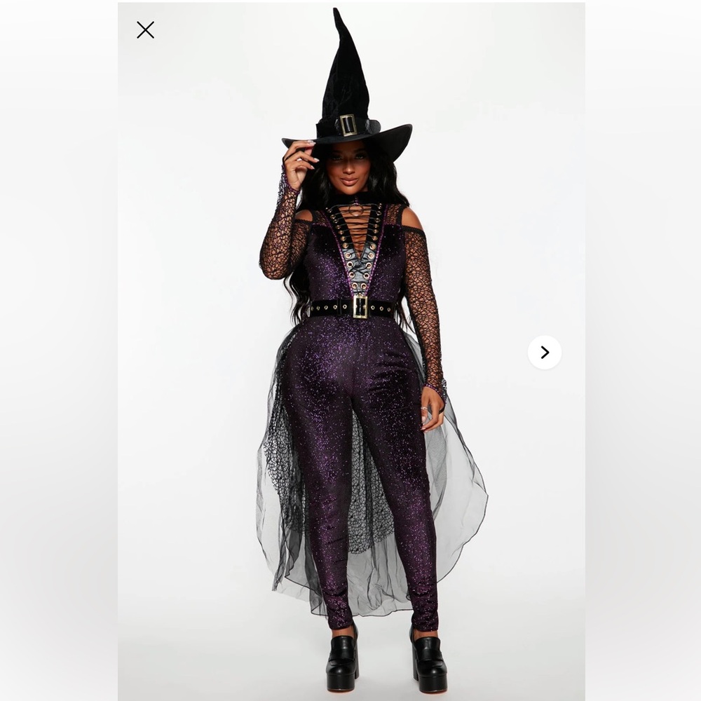 Elegant Purple Jumpsuit with Sheer Overlay